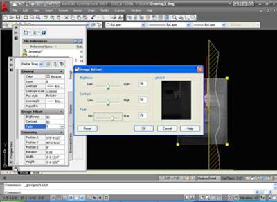 Autocad attached image with fade set to 70 percent