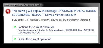 AutoCAD Educational Version Plot Stamp