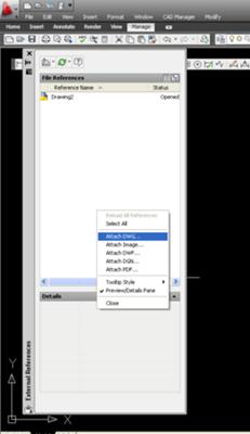 AutoCAD XREF dialogue box